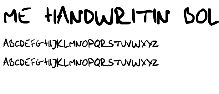 me handwritin Bold font